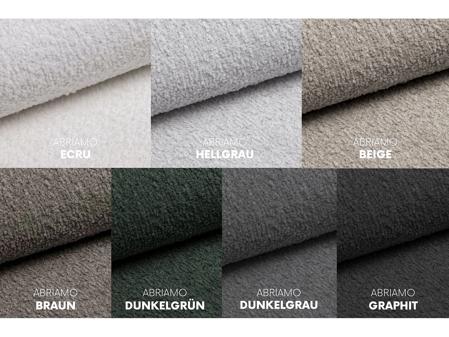 Canapé d’angle modulaire en L, tissu bouclé Abriamo, Vert foncé, Droite, Selia