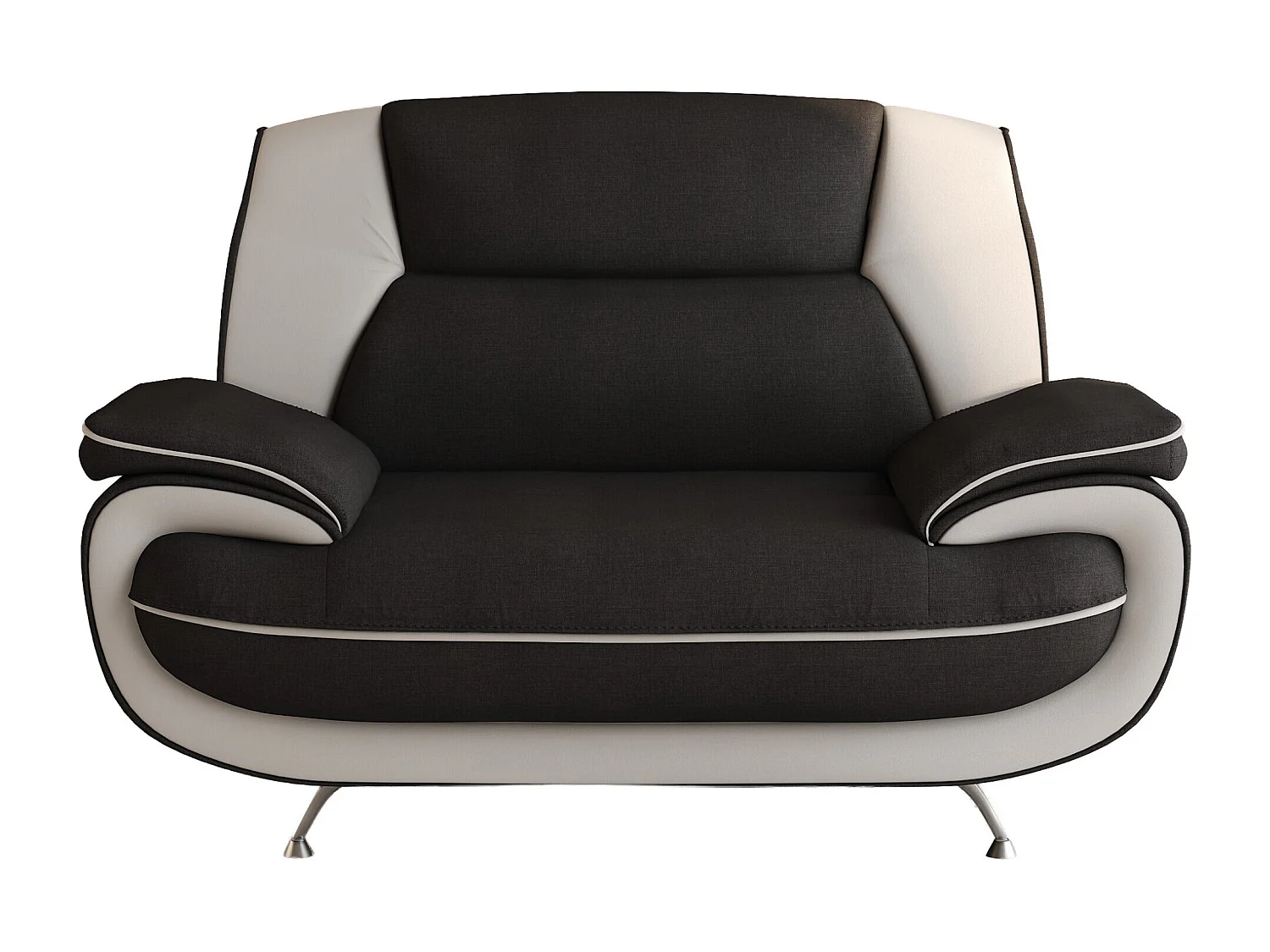 Nowoczesny fotel do salonu, tkanina Kronos, czarno-biały, Palermo