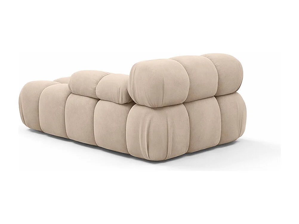 Chaiselongue modular, Veloursstoff Salvador, Beige, Links, Selia