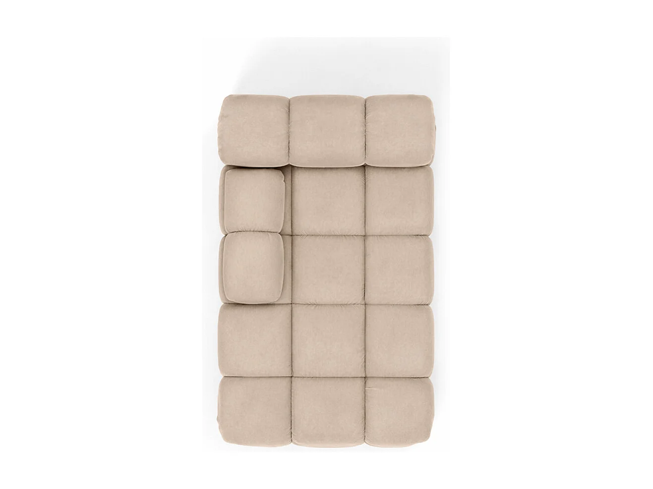 Chaiselongue modular, Veloursstoff Salvador, Beige, Links, Selia