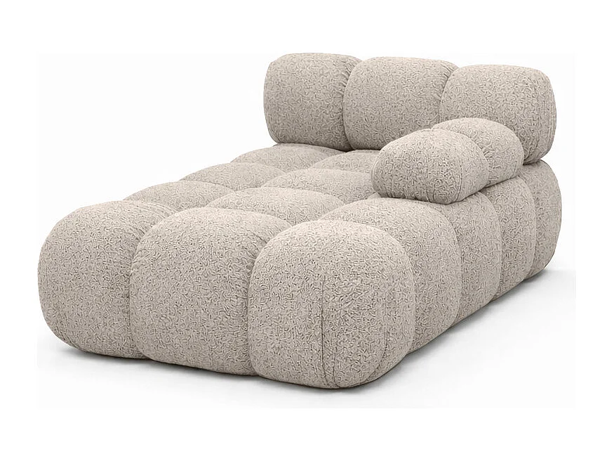 Chaiselongue modular, Bouclé-Stoff Abriamo, Beige, Rechts, Selia