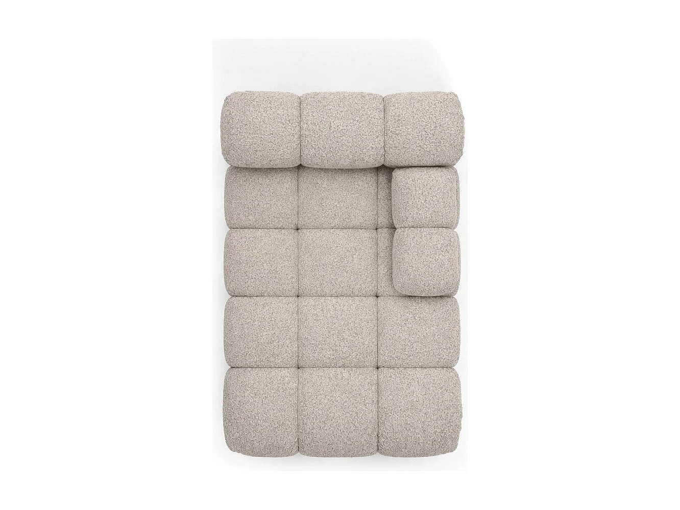 Chaiselongue modular, Bouclé-Stoff Abriamo, Beige, Rechts, Selia