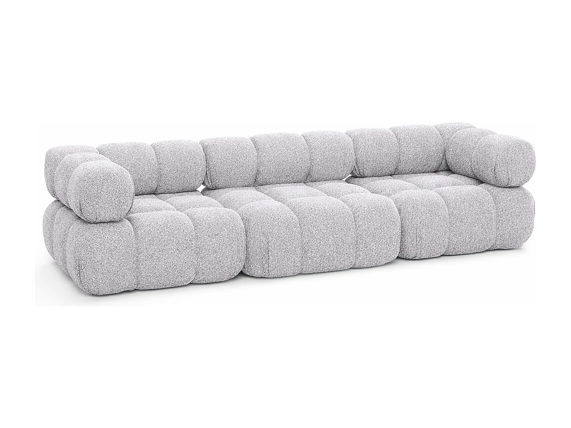 Sofa modułowa trzyosobowa, tkanina bukla Abriamo, Jasnoszary, Selia