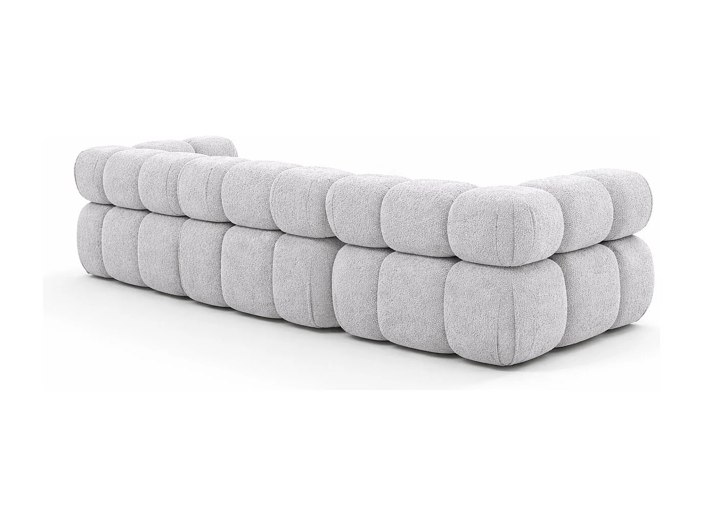Sofa modułowa trzyosobowa, tkanina bukla Abriamo, Jasnoszary, Selia