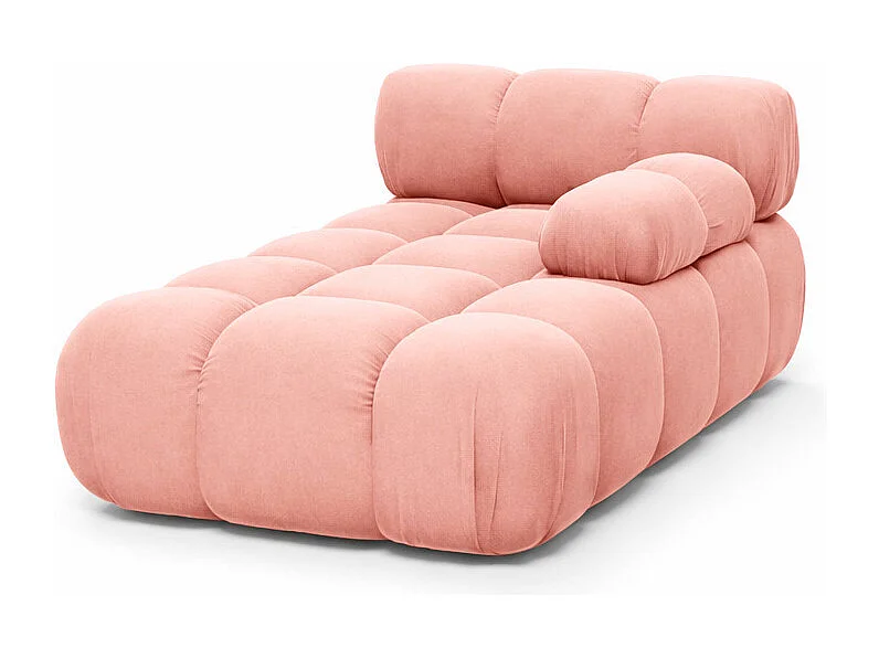 Chaiselongue modular, Veloursstoff Salvador, Rosa, Rechts, Selia