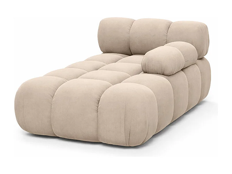 Chaiselongue modular, Veloursstoff Salvador, Beige, Rechts, Selia