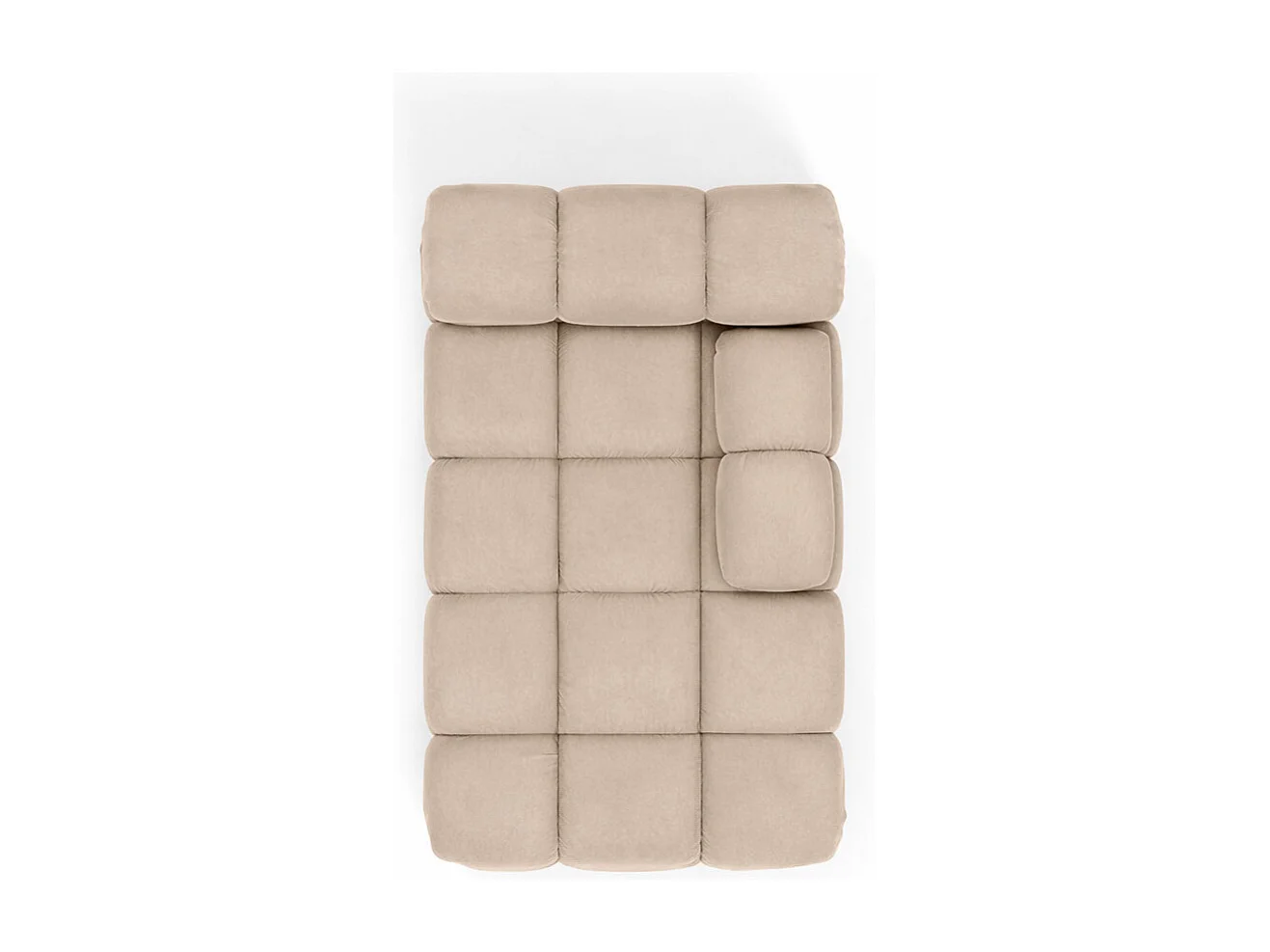 Chaiselongue modular, Veloursstoff Salvador, Beige, Rechts, Selia