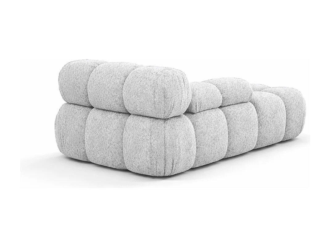 Chaiselongue modular, Bouclé-Stoff Abriamo, Hellgrau, Rechts, Selia