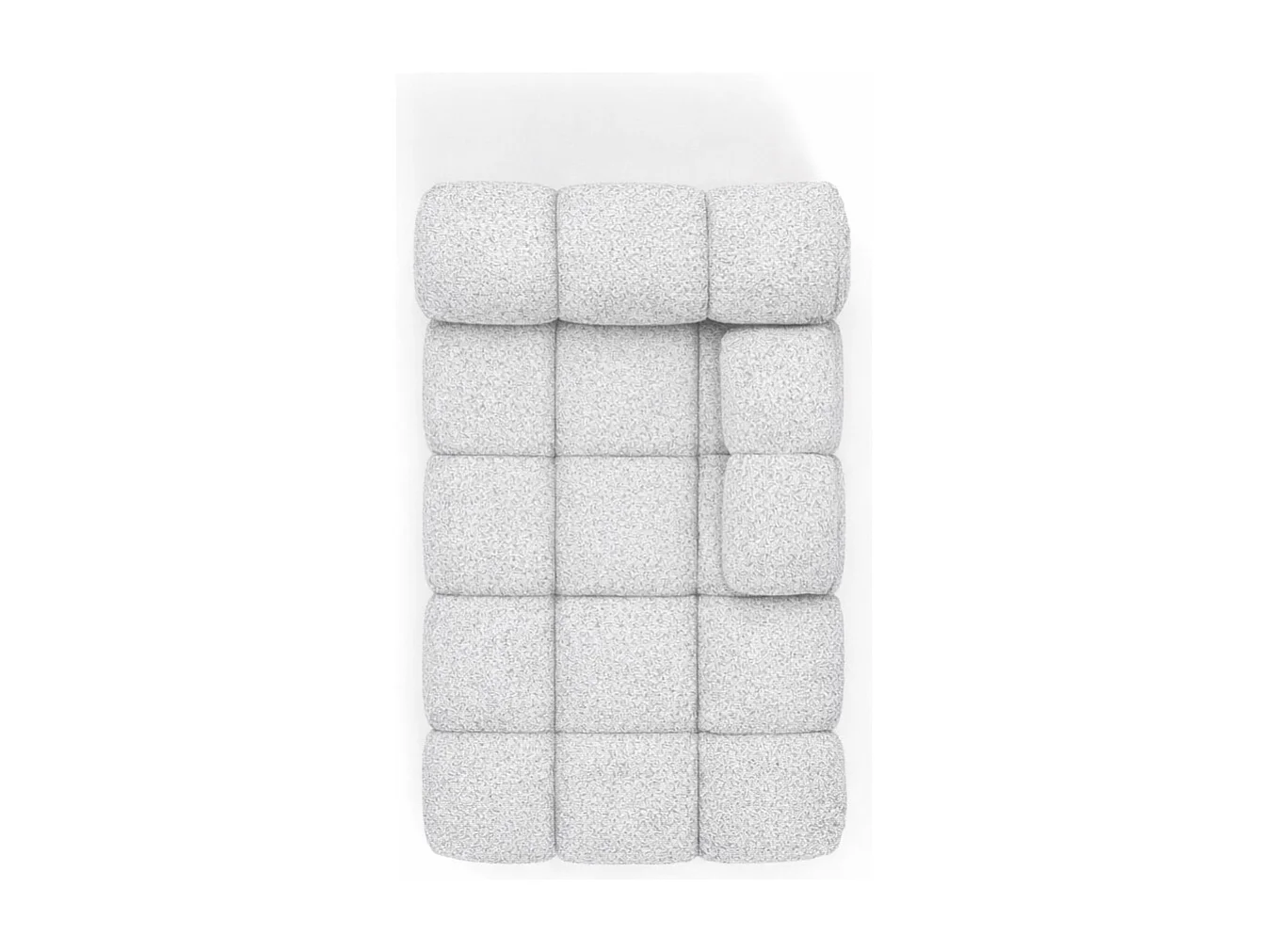 Chaiselongue modular, Bouclé-Stoff Abriamo, Hellgrau, Rechts, Selia