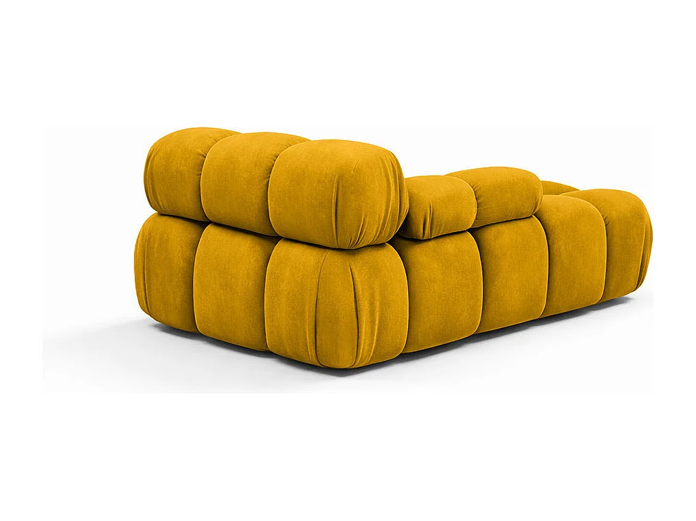 Chaiselongue modular, Veloursstoff Salvador, Gelb, Rechts, Selia