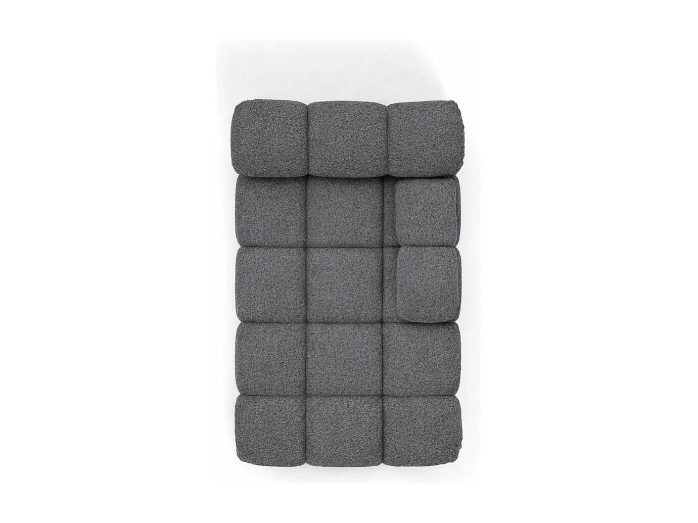 Chaiselongue modular, Bouclé-Stoff Abriamo, Dunkelgrau, Rechts, Selia