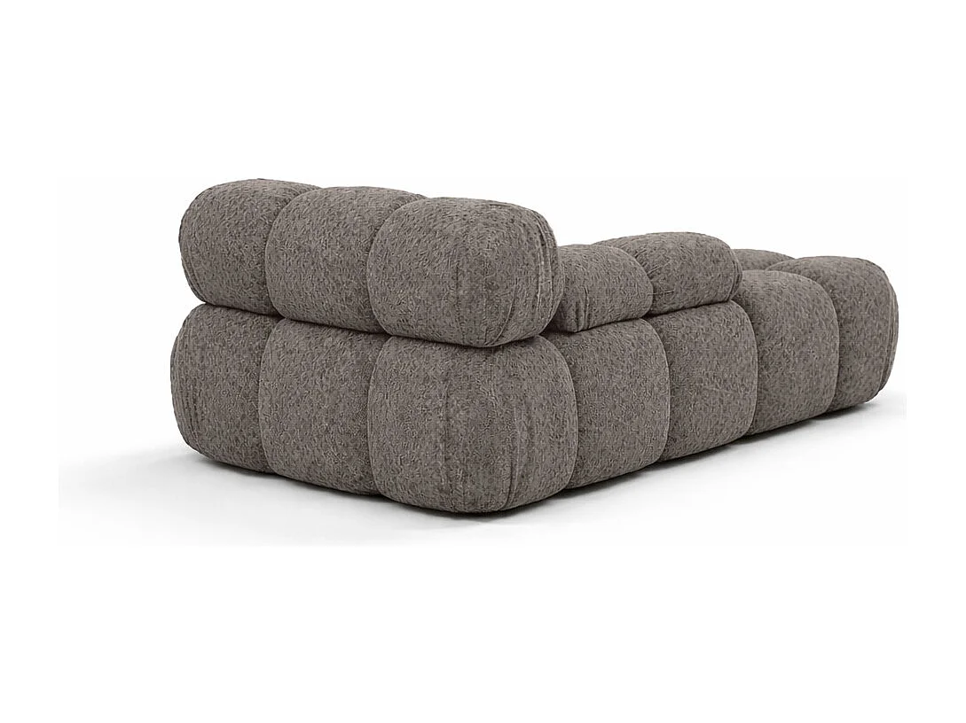 Chaiselongue modular, Bouclé-Stoff Abriamo, Braun, Rechts, Selia