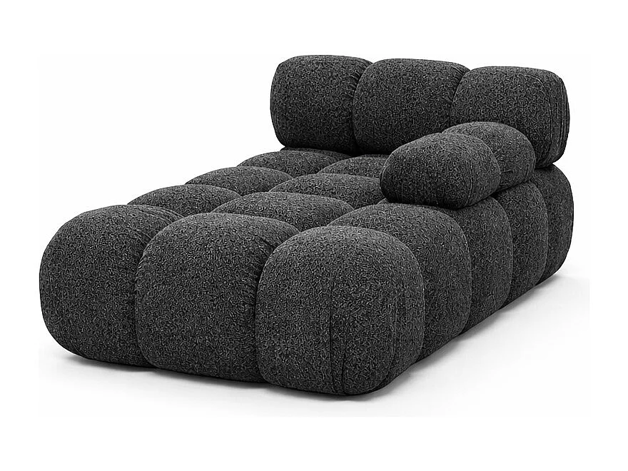 Chaiselongue modular, Bouclé-Stoff Abriamo, Graphit, Rechts, Selia