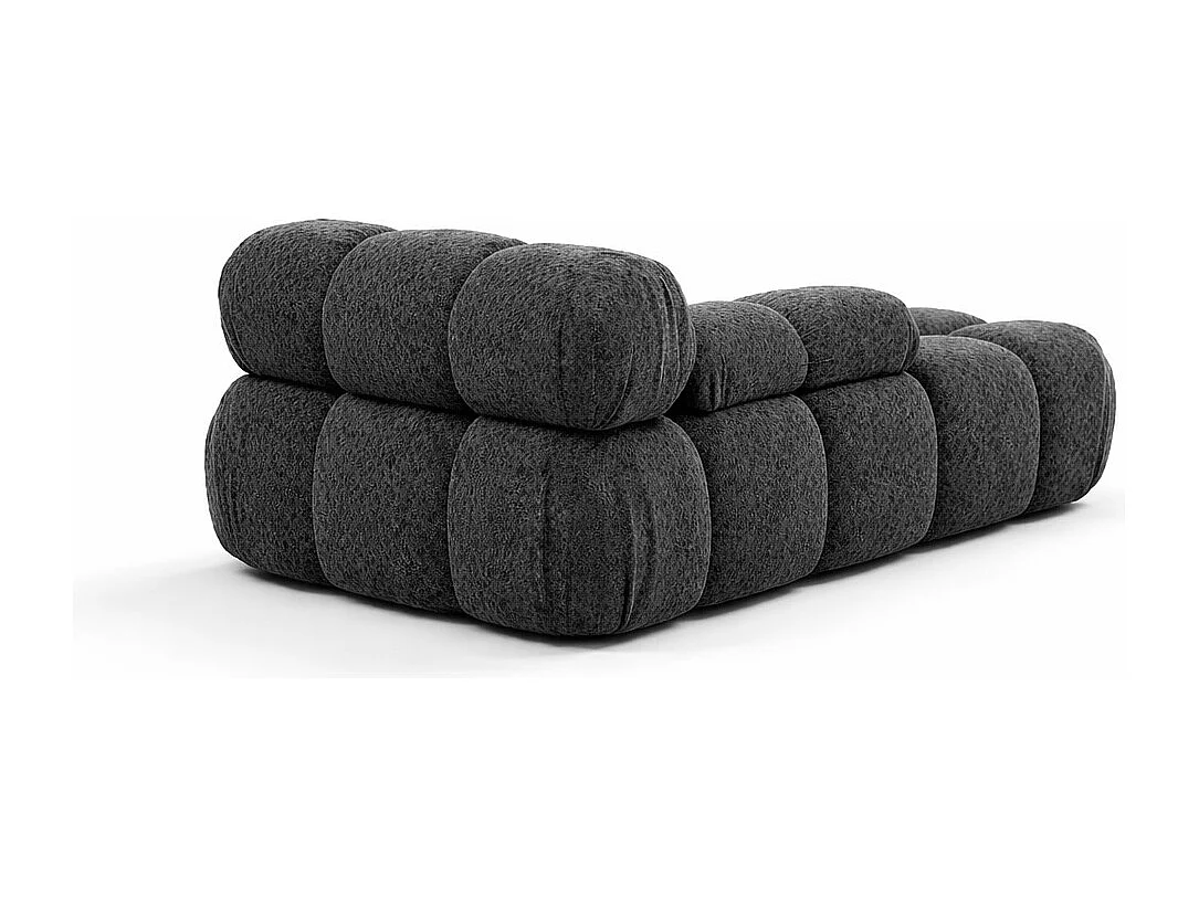 Chaiselongue modular, Bouclé-Stoff Abriamo, Graphit, Rechts, Selia