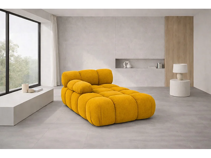 Modulaire chaise longue, velours Salvador, Geel, Links, Selia
