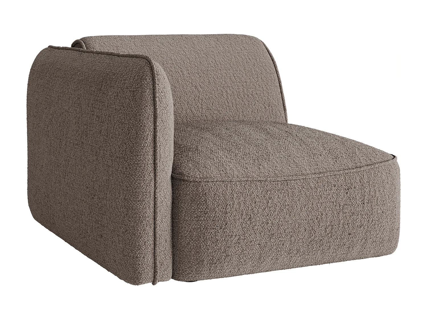 Fauteuil d'angle gauche en tissu chenille taupe CAMILIO de Maison Céphy