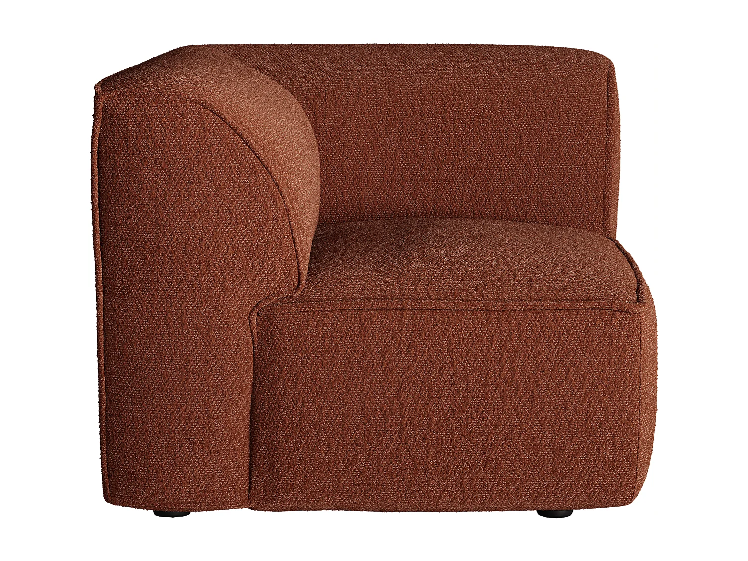 Fauteuil d'angle en tissu chenille terracotta CAMILIO de Maison Céphy