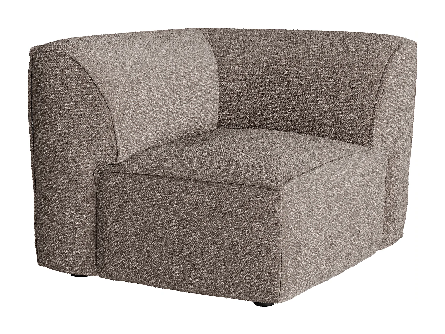 Fauteuil d'angle en tissu chenille taupe CAMILIO de Maison Céphy