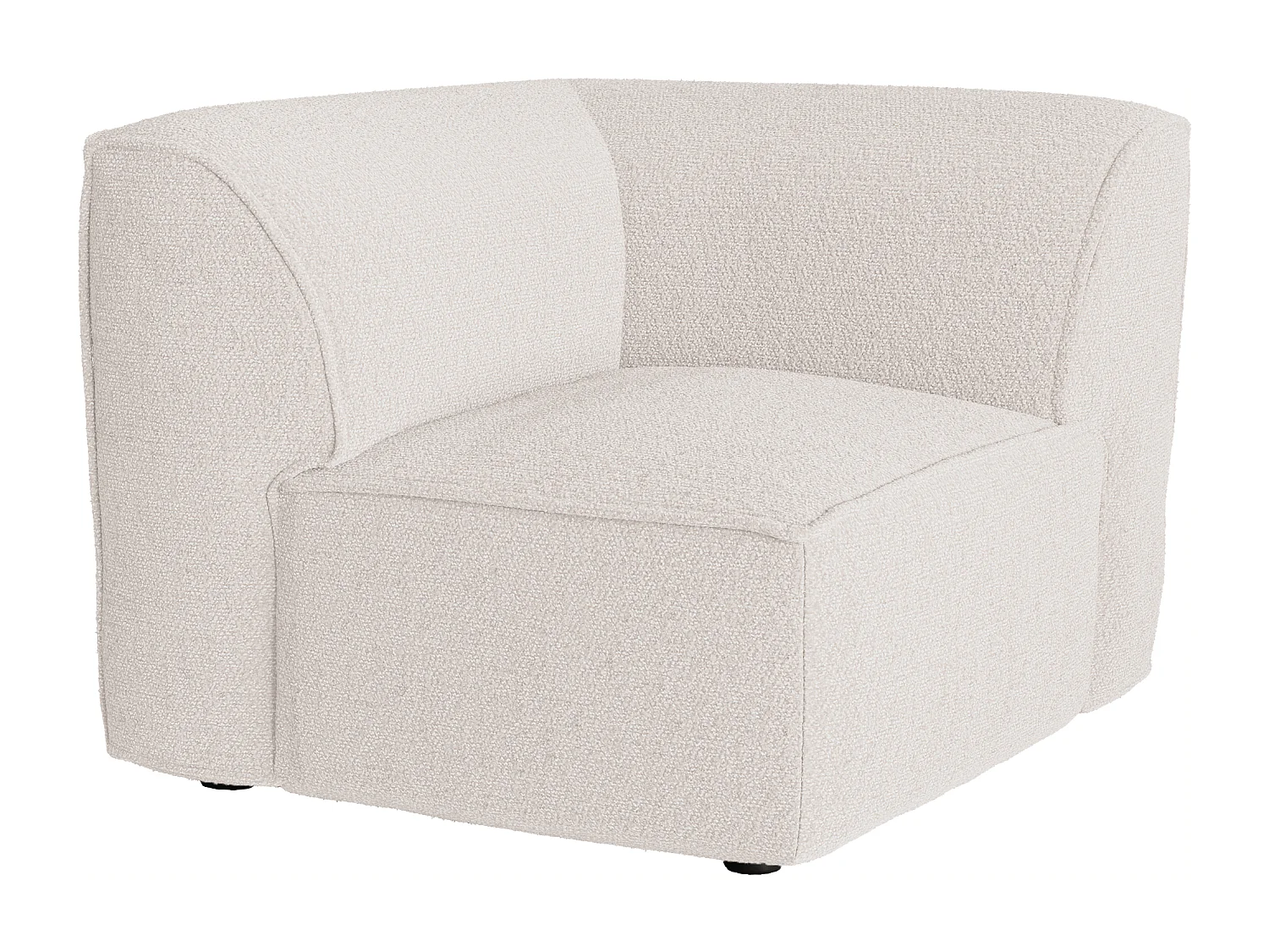 Fauteuil d'angle en tissu chenille beige CAMILIO de Maison Céphy
