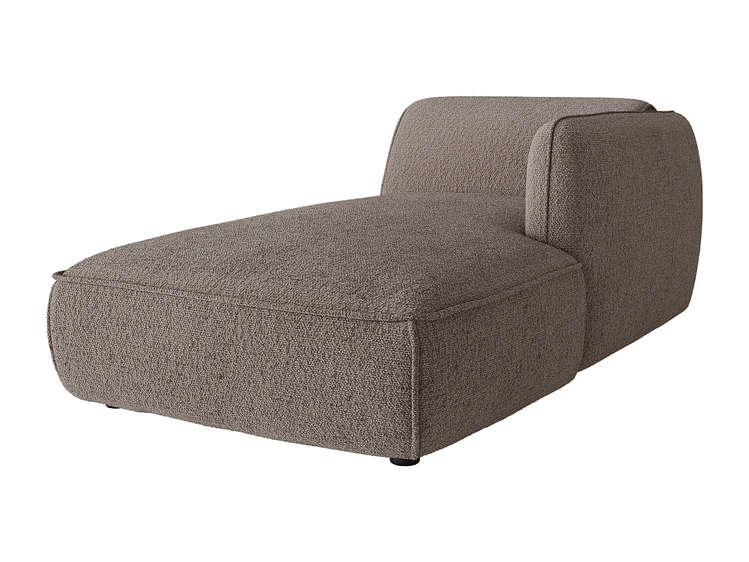 Méridienne droite avec accoudoir en tissu chenille taupe CAMILIO de Maison Céphy