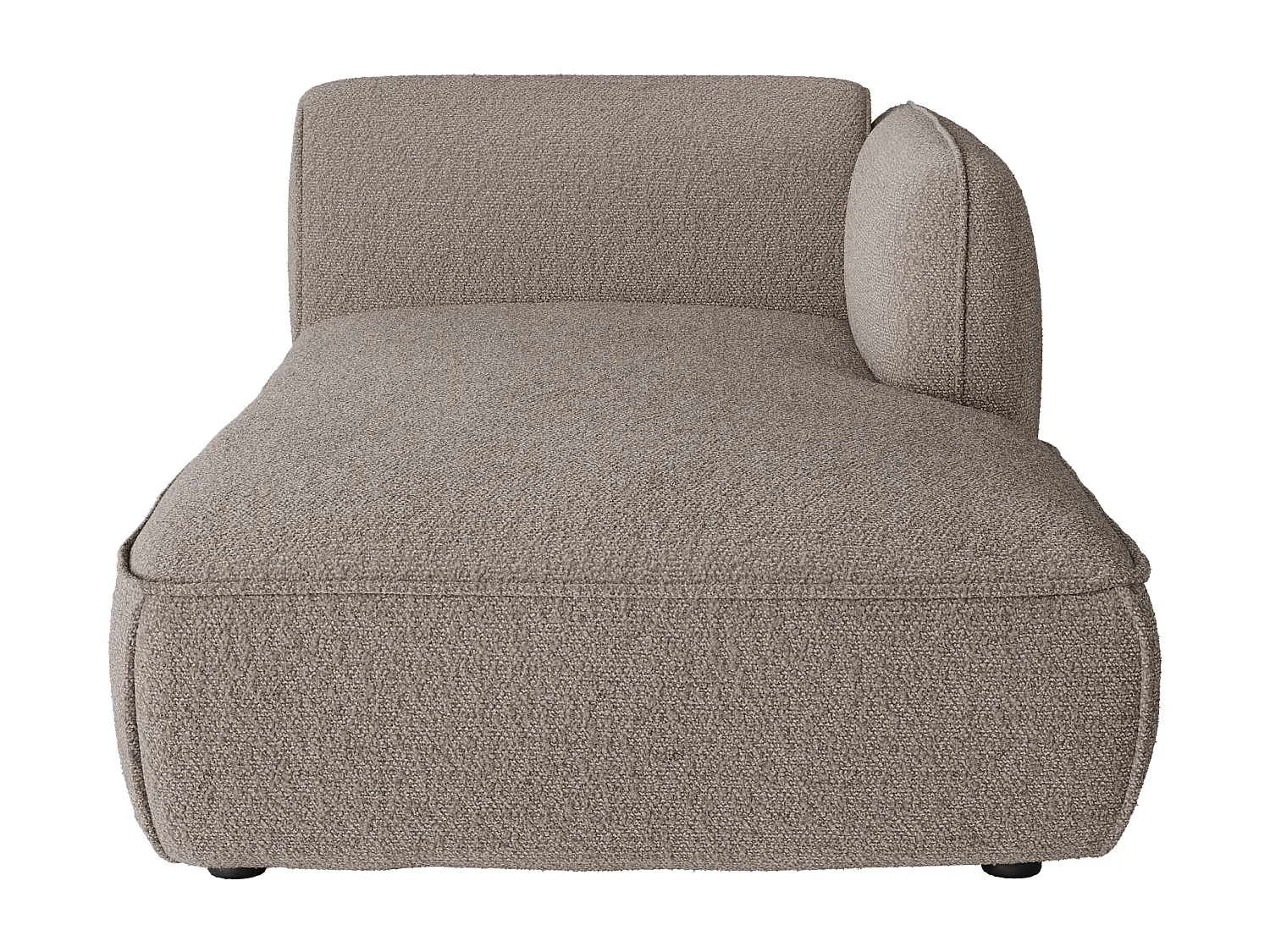 Méridienne droite avec accoudoir en tissu chenille taupe CAMILIO de Maison Céphy