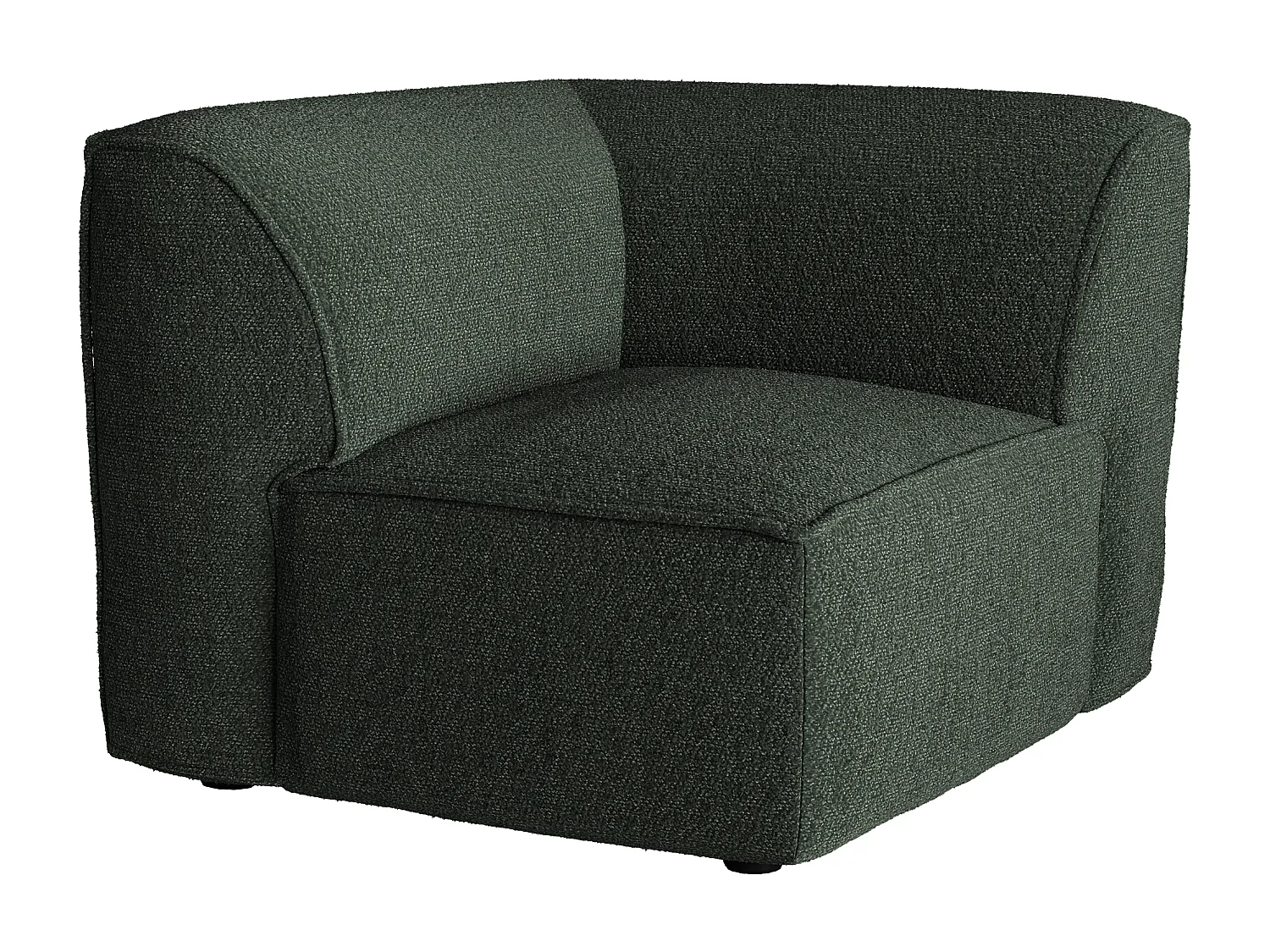 Fauteuil d'angle en tissu chenille vert CAMILIO de Maison Céphy
