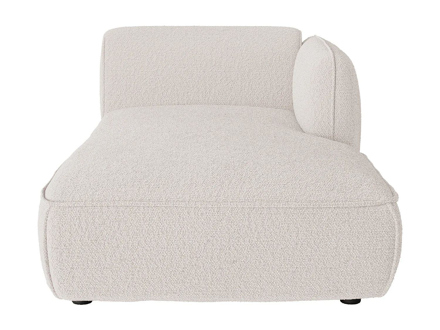 Méridienne droite avec accoudoir en tissu chenille beige CAMILIO de Maison Céphy