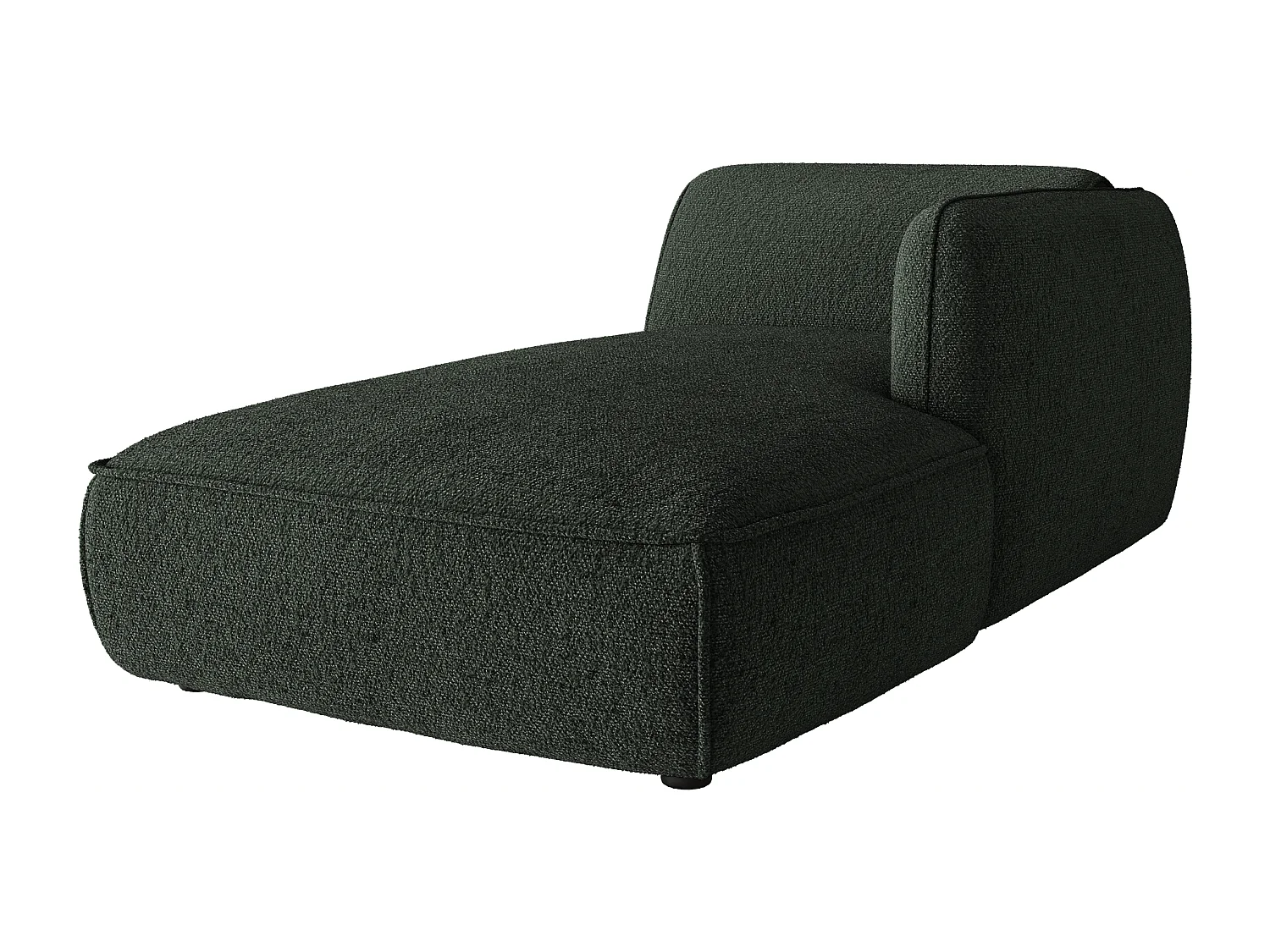 Méridienne droite avec accoudoir en tissu chenille vert CAMILIO de Maison Céphy