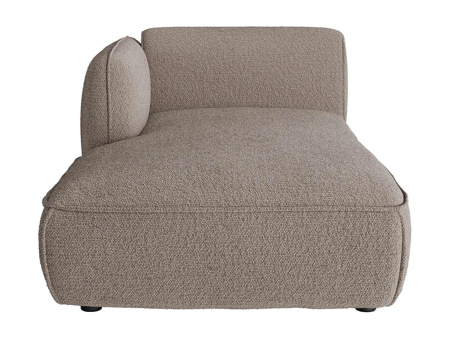 Méridienne gauche avec accoudoir en tissu chenille taupe CAMILIO de Maison Céphy
