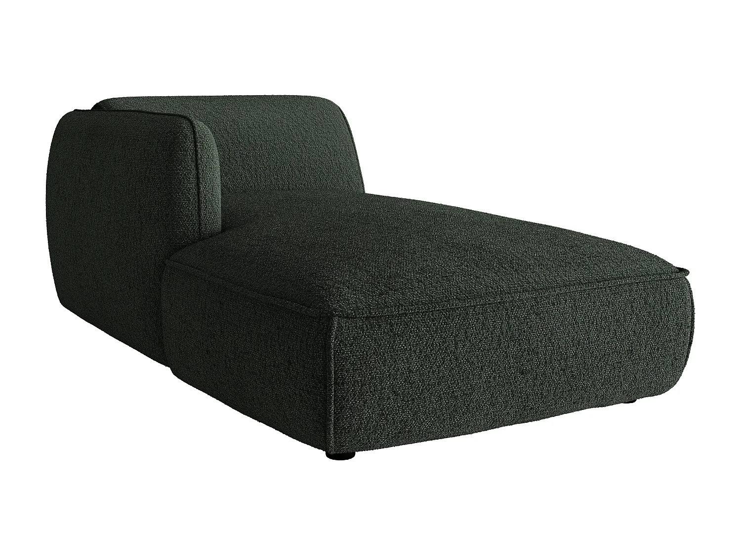 Méridienne gauche avec accoudoir en tissu chenille vert CAMILIO de Maison Céphy