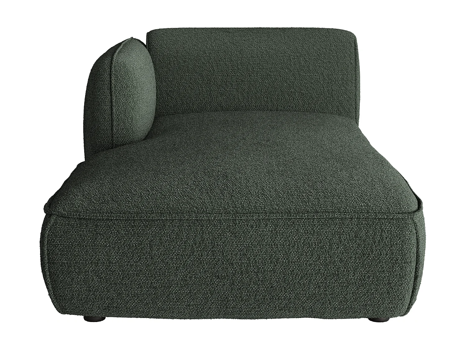 Méridienne gauche avec accoudoir en tissu chenille vert CAMILIO de Maison Céphy