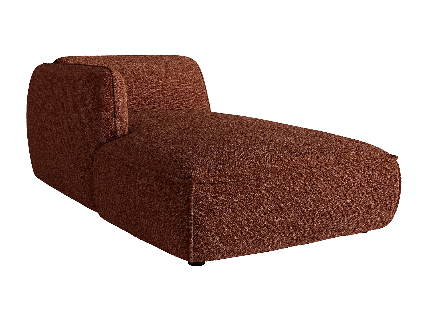 Méridienne gauche avec accoudoir en tissu chenille terracotta CAMILIO de Maison Céphy