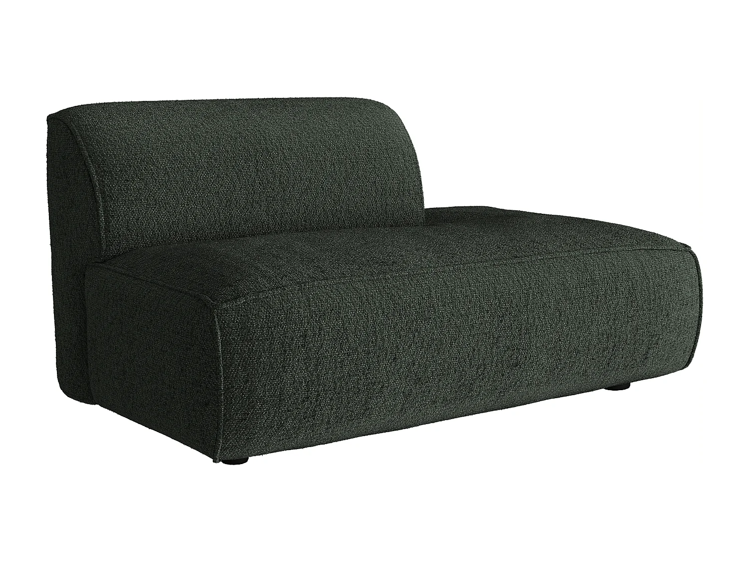 Méridienne droite en tissu chenille vert CAMILIO de Maison Céphy