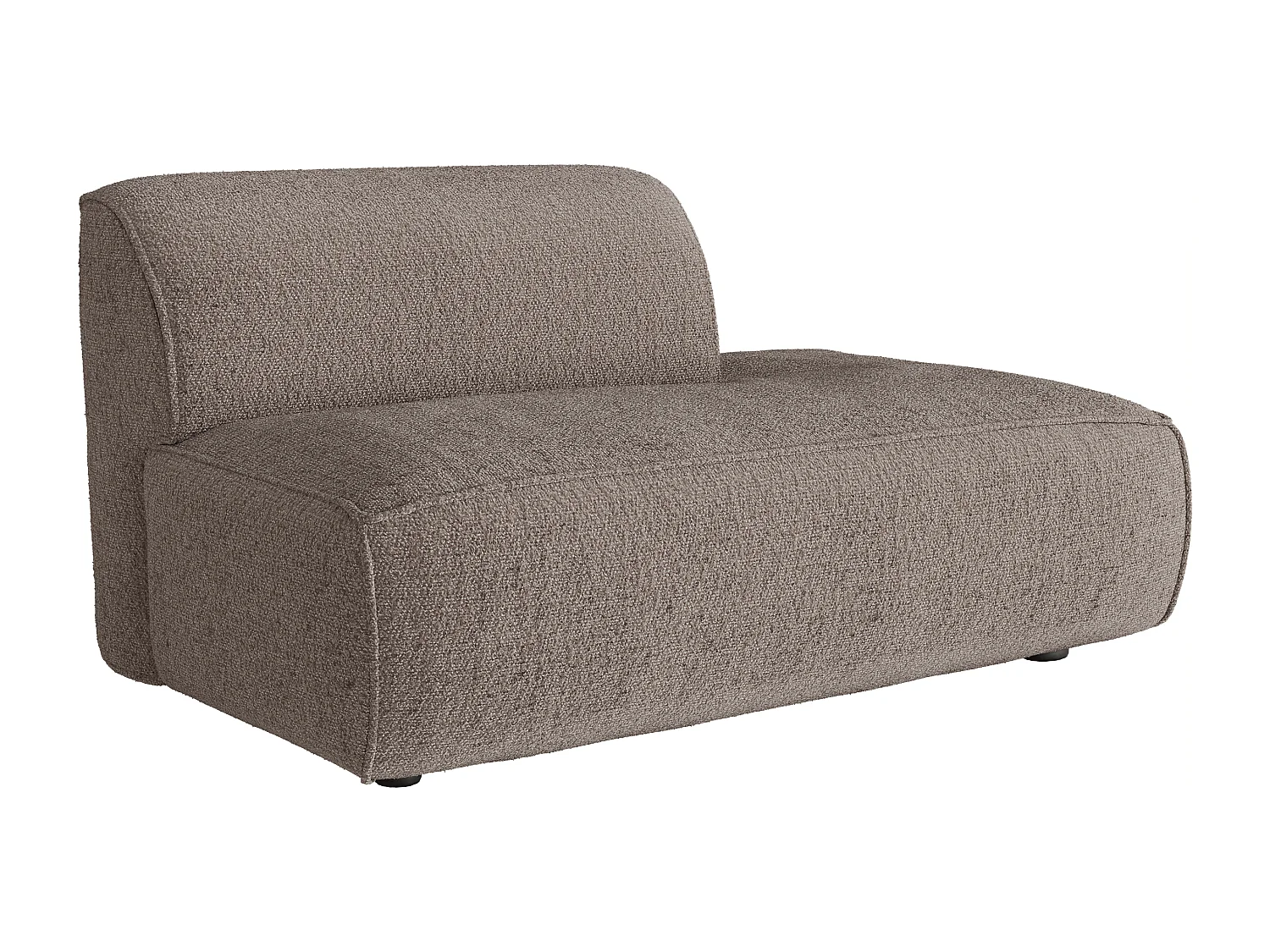 Méridienne droite en tissu chenille taupe CAMILIO de Maison Céphy