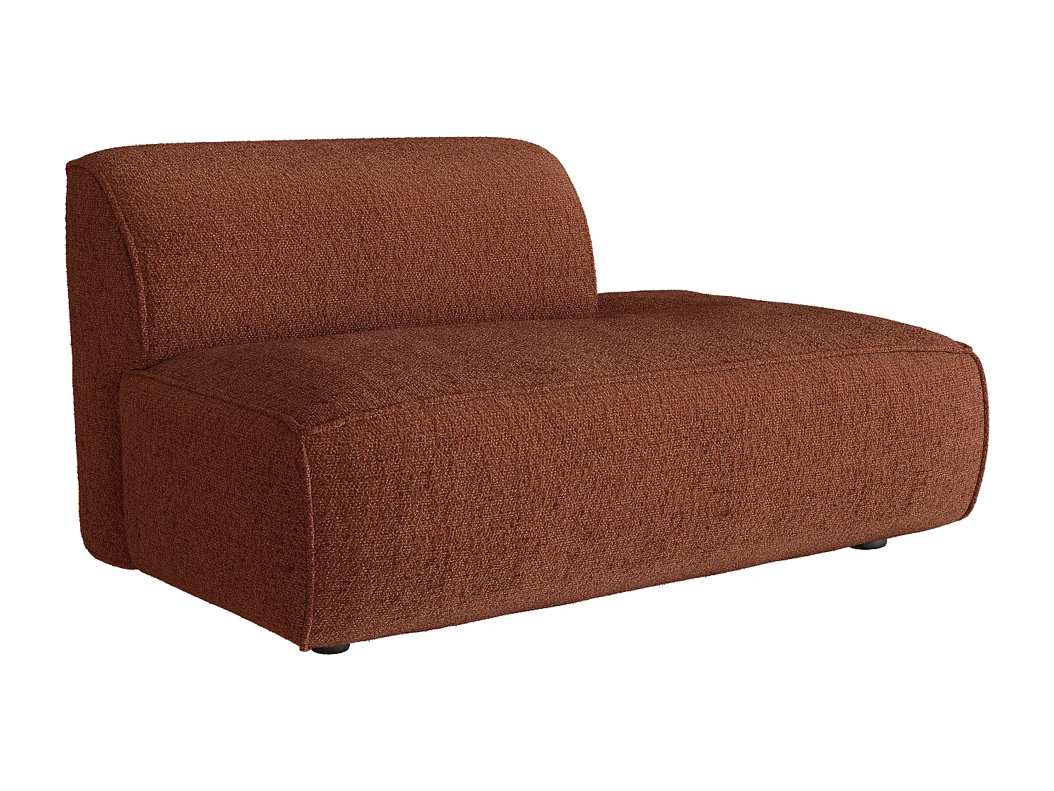 Méridienne droite en tissu chenille terracotta CAMILIO de Maison Céphy