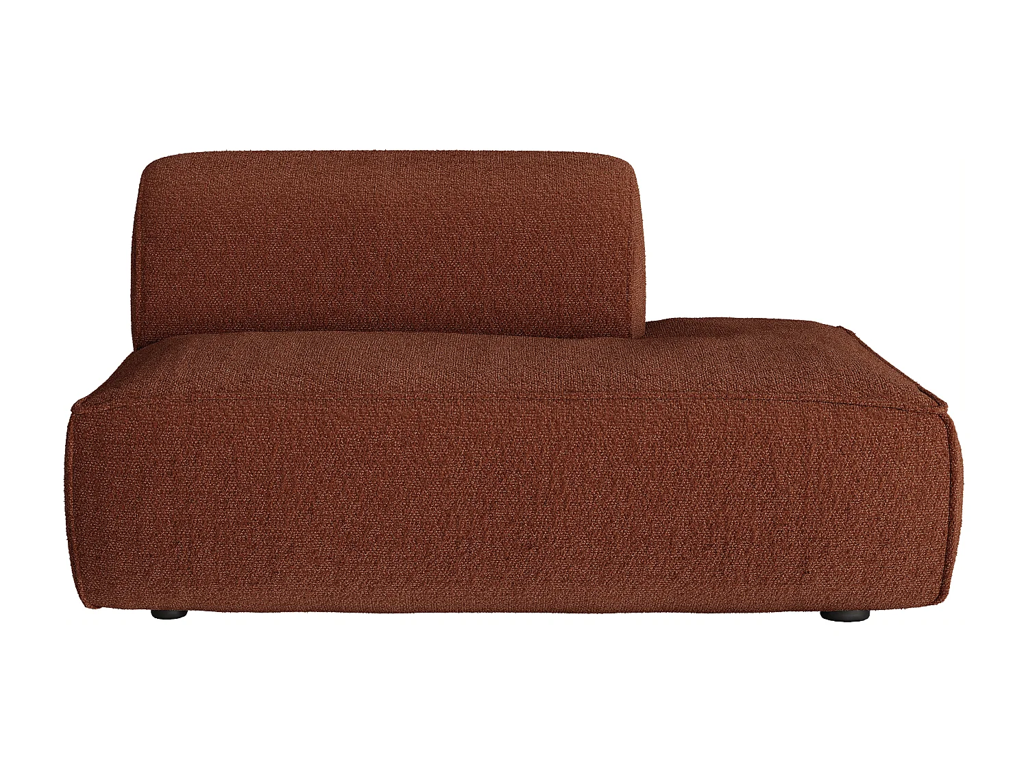 Méridienne droite en tissu chenille terracotta CAMILIO de Maison Céphy
