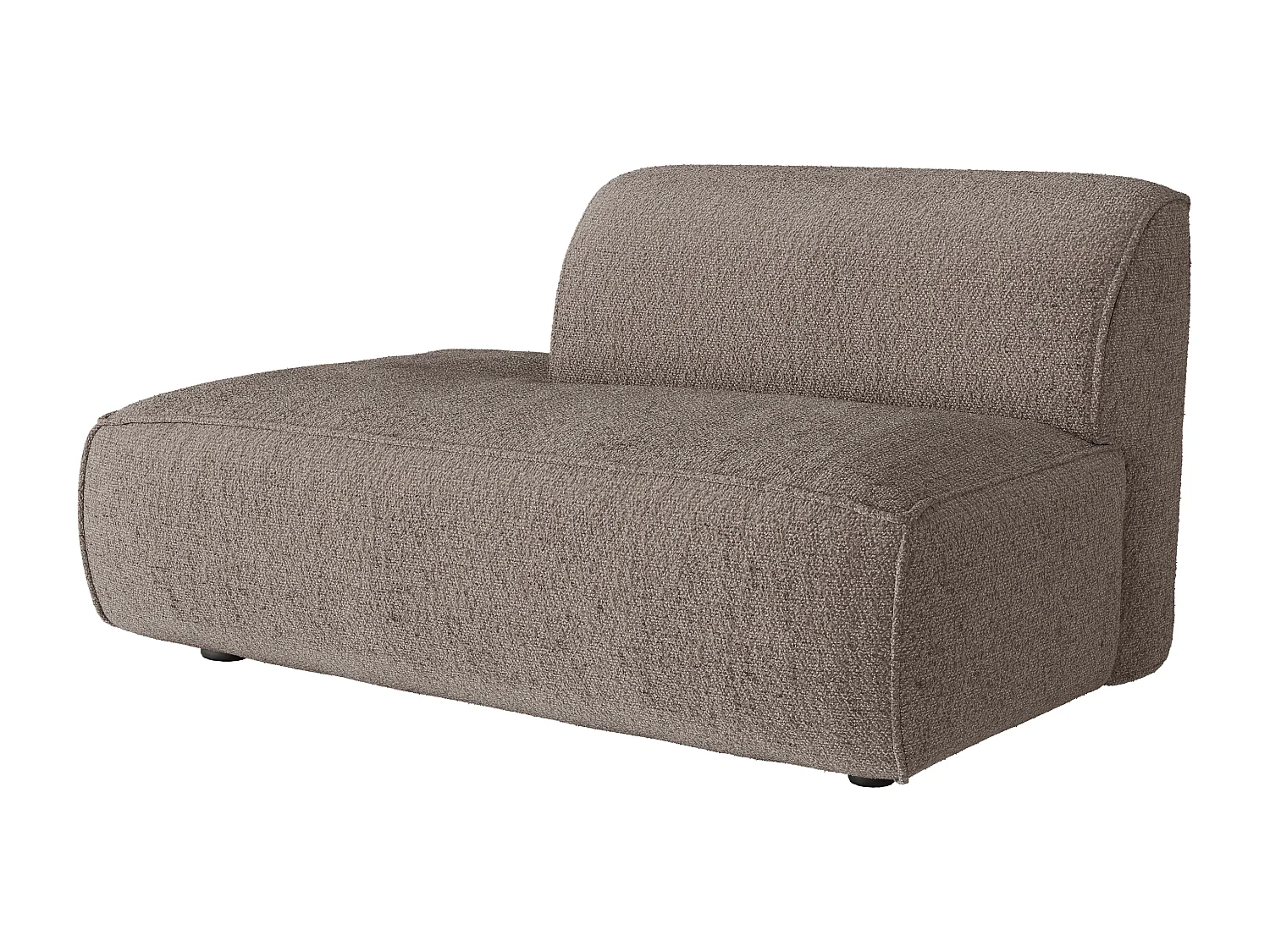 Méridienne gauche en tissu chenille taupe CAMILIO de Maison Céphy