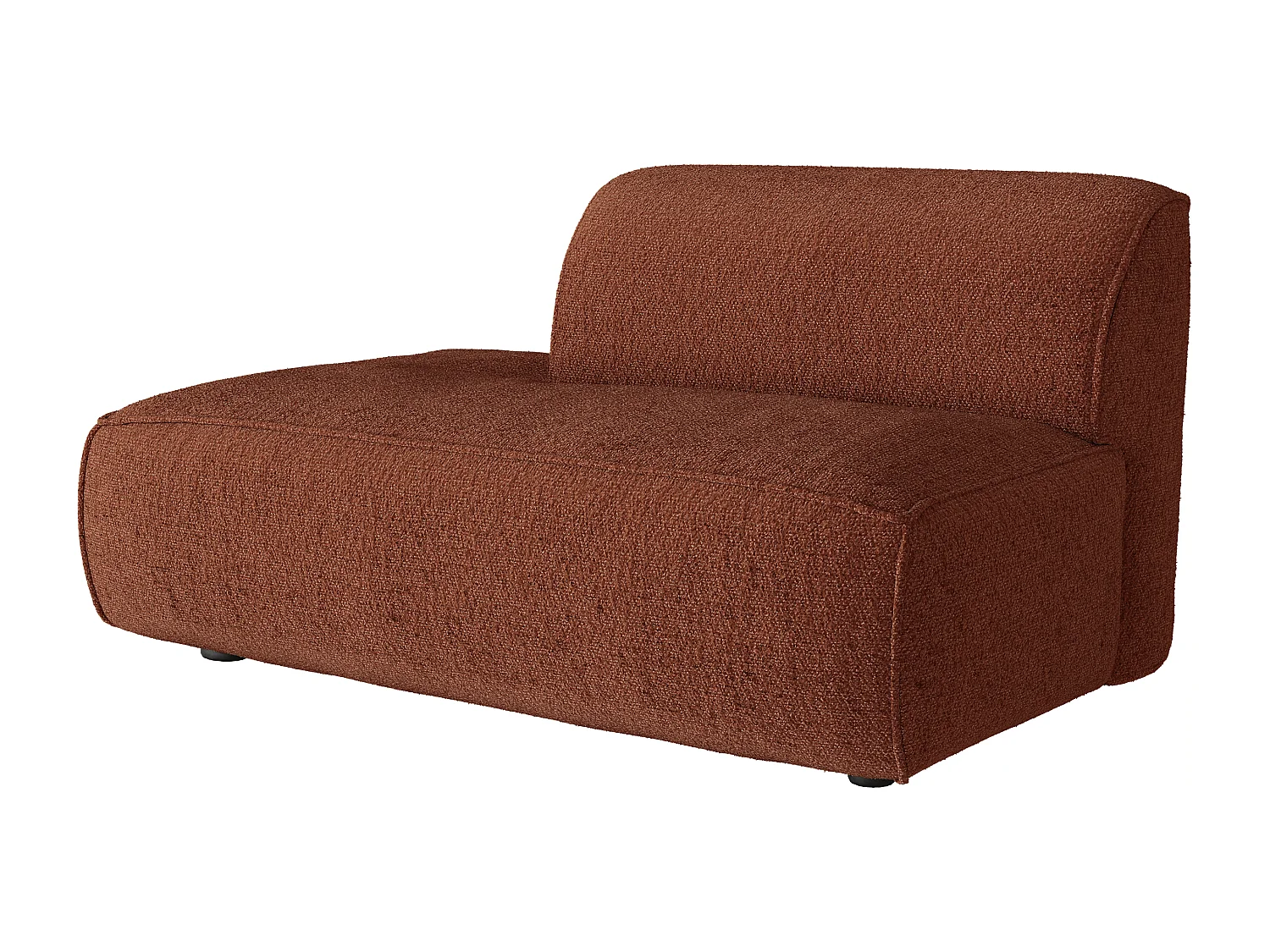 Méridienne gauche en tissu chenille terracotta CAMILIO de Maison Céphy