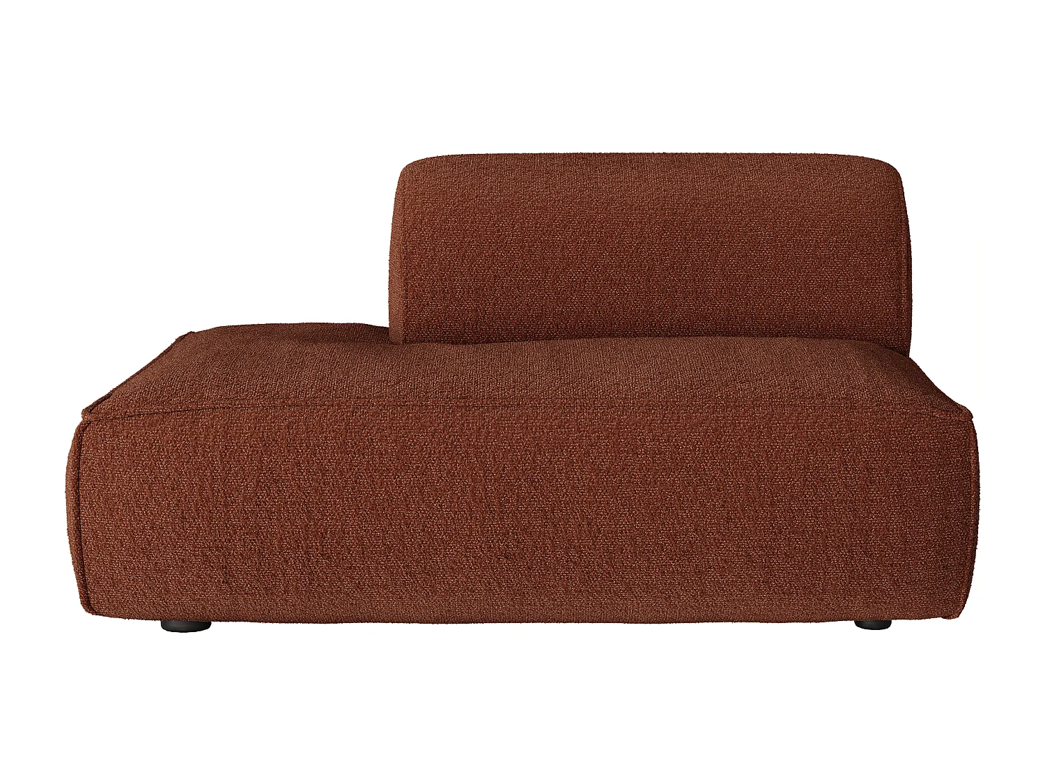 Méridienne gauche en tissu chenille terracotta CAMILIO de Maison Céphy
