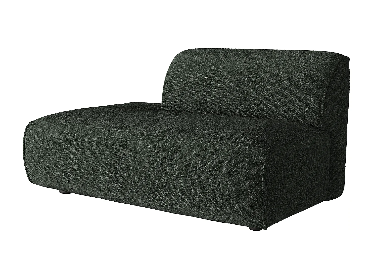 Méridienne gauche en tissu chenille vert CAMILIO de Maison Céphy