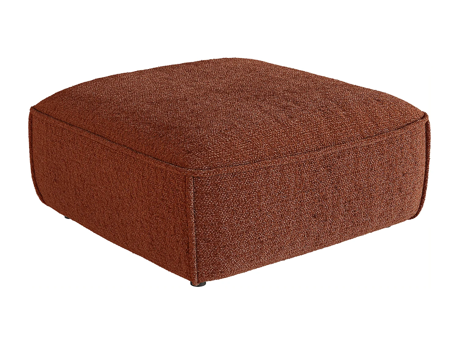 Pouf en tissu chenille terracotta CAMILIO de Maison Céphy
