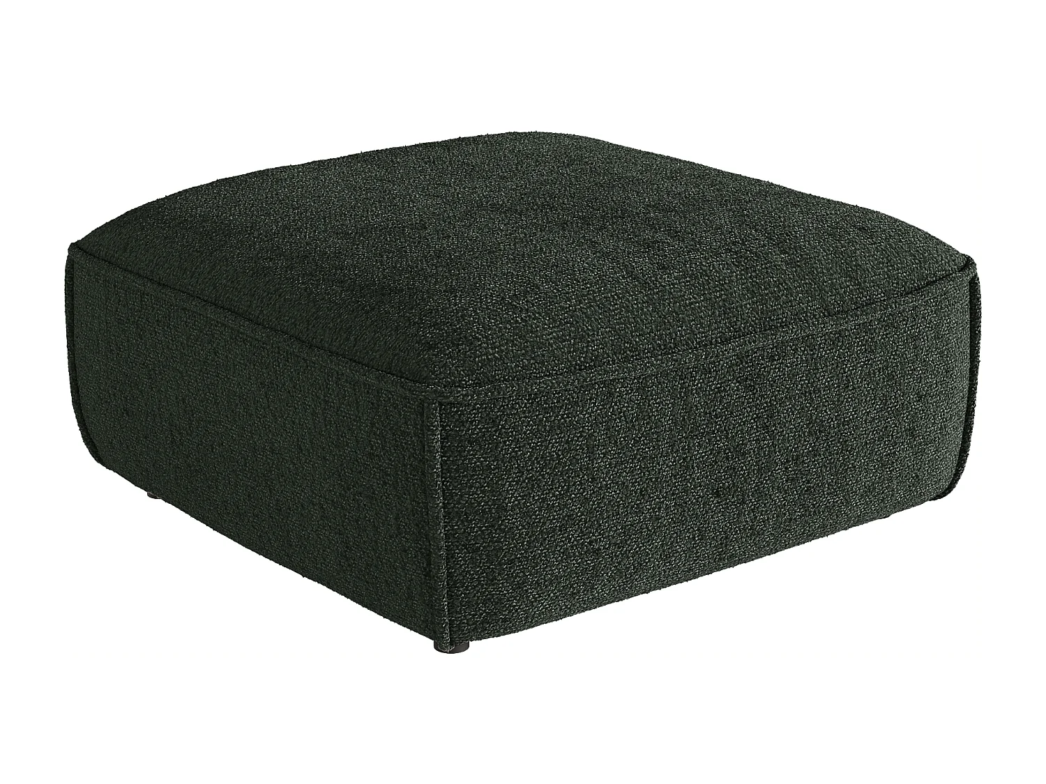 Pouf en tissu chenille vert CAMILIO de Maison Céphy