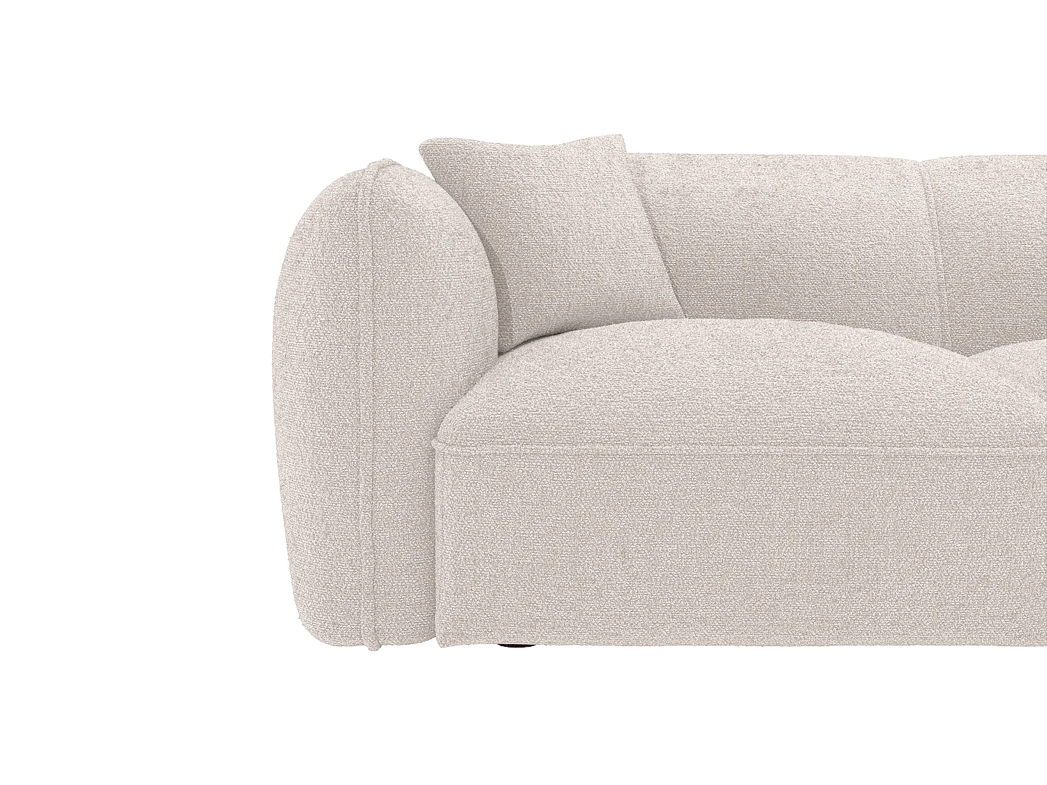 Canapé d'angle droit convertible en tissu chenille beige CAMILIO de Maison Céphy