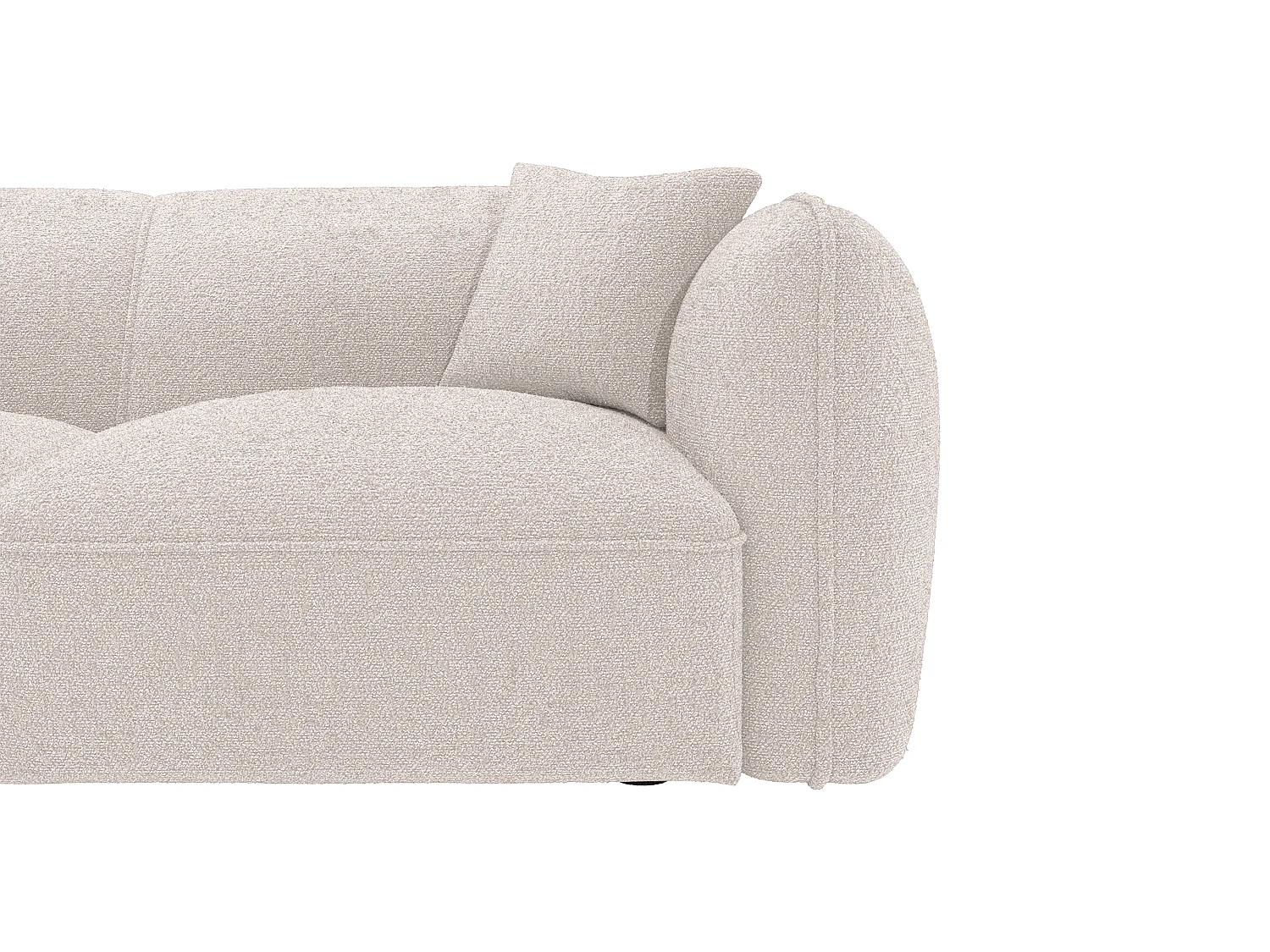 Canapé d'angle gauche convertible en tissu chenille beige CAMILIO de Maison Céphy