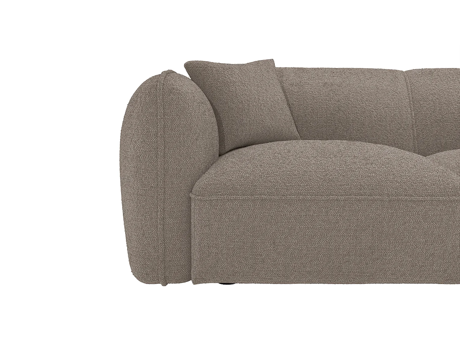 Canapé d'angle droit convertible en tissu chenille taupe CAMILIO de Maison Céphy