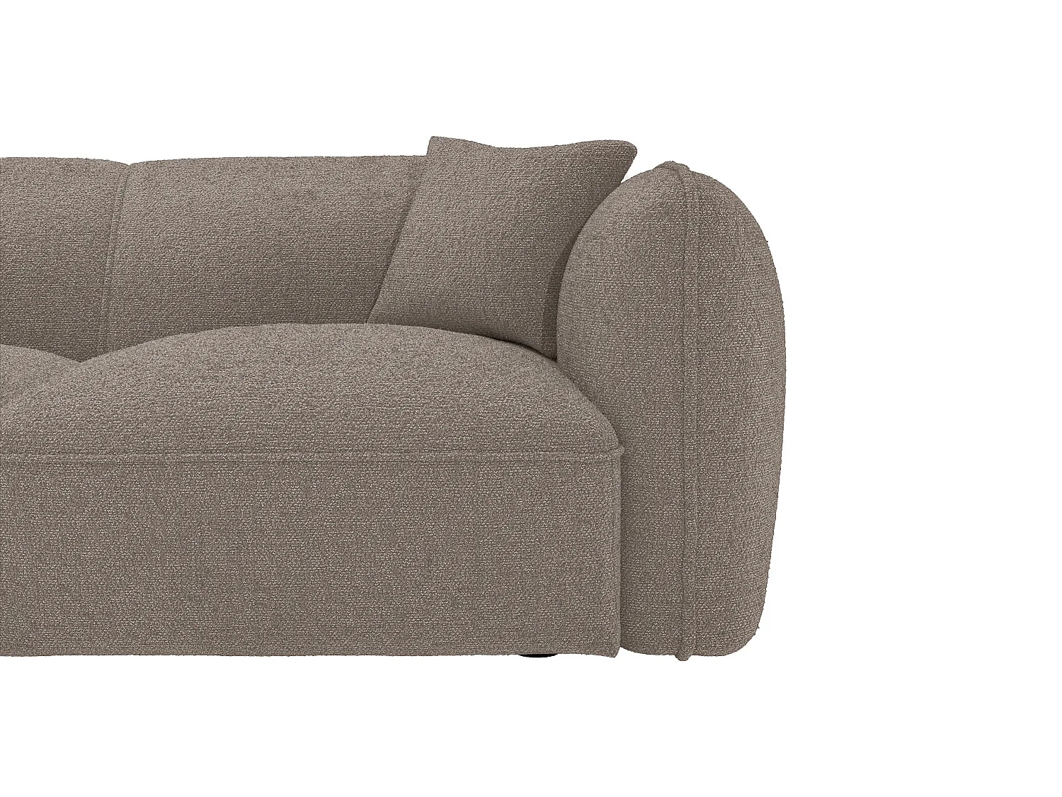 Canapé d'angle gauche convertible en tissu chenille taupe CAMILIO de Maison Céphy