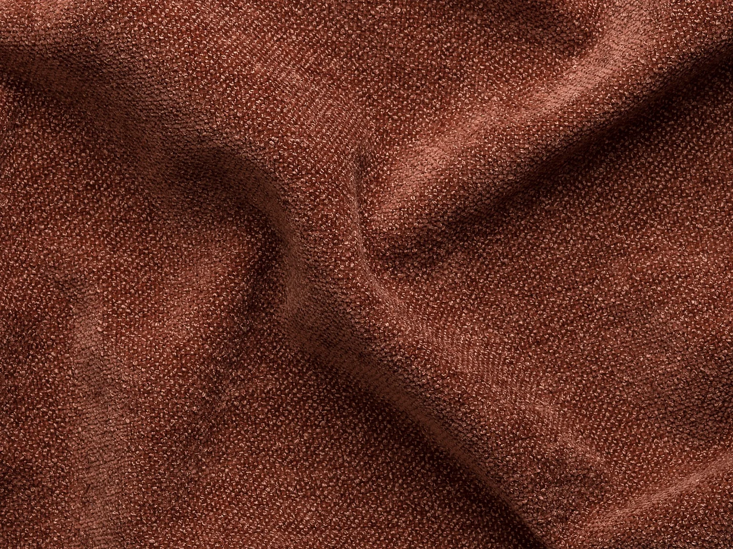 Canapé d'angle droit convertible en tissu chenille terracotta CAMILIO de Maison Céphy