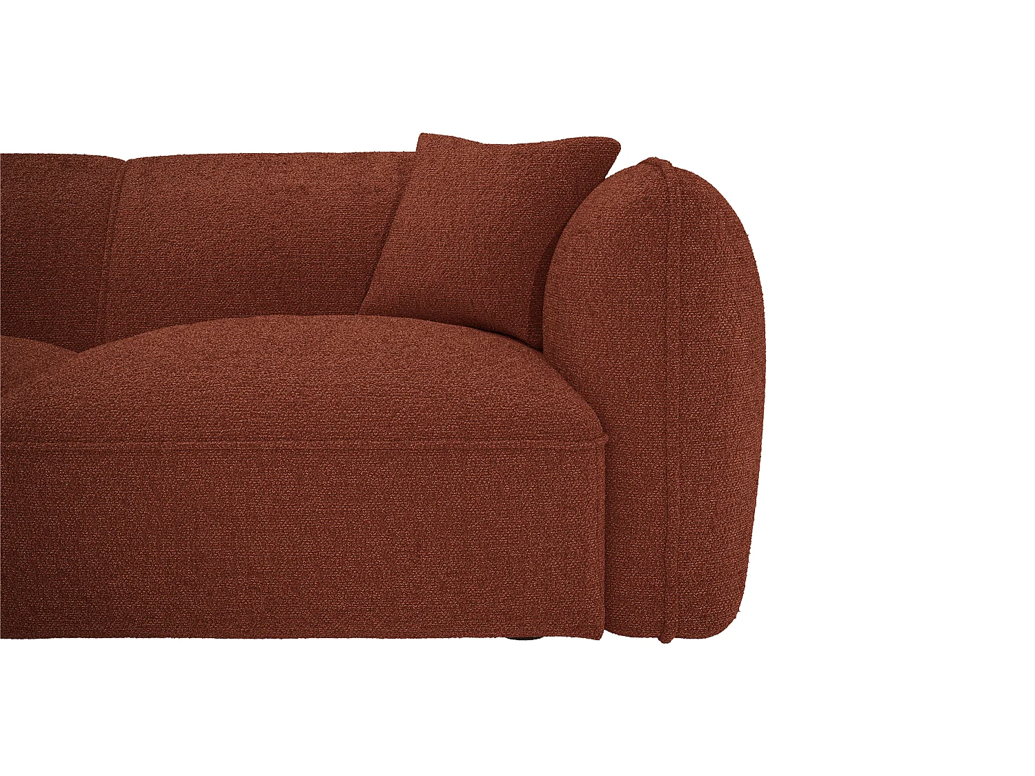 Canapé d'angle gauche convertible en tissu chenille terracotta CAMILIO de Maison Céphy