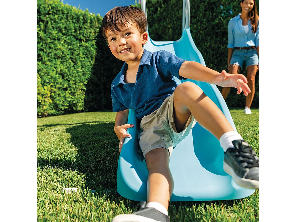 Intex Kinder Outdoor Rutsche - Blau - 196x84x119 cm - 3-10 Jahre - Rostbeständiger Stahlrahmen