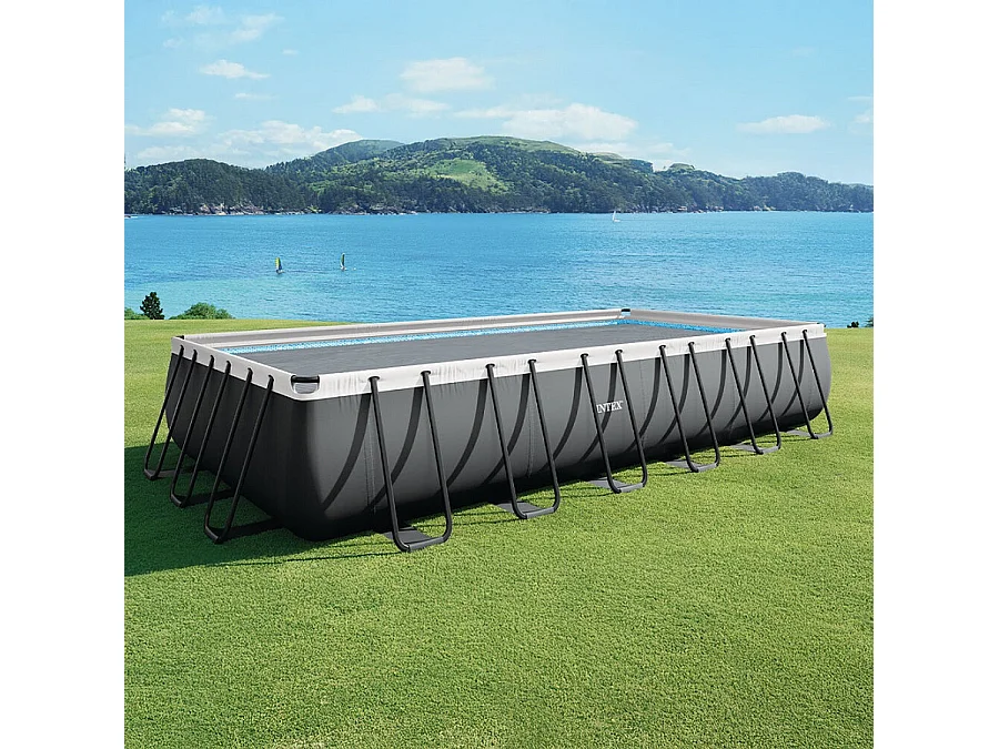 Bâche à bulles renforcée pour piscine rectangulaire Intex L 7,32 x l 3,66 m